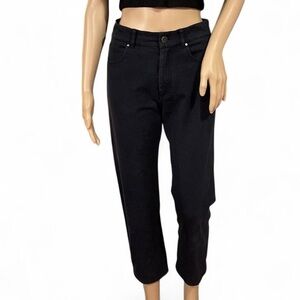 M.M. LAFLEUR Organic Cotton Black Jeans Size 0 Straight Leg Relaxed Fit Ankle
